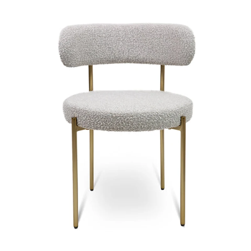 Ronda Boucle Fabric Dining Chair Brushed Brass