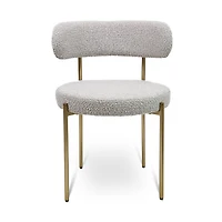 Ronda Boucle Fabric Dining Chair Brushed Brass