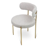 Ronda Boucle Fabric Dining Chair Brushed Brass