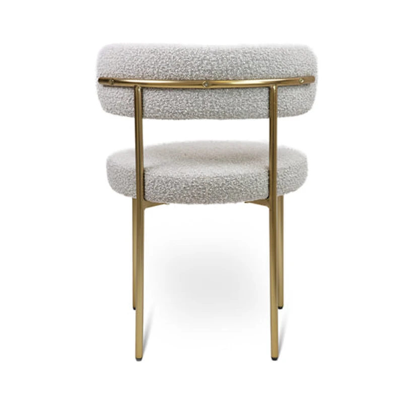 Ronda Boucle Fabric Dining Chair Brushed Brass