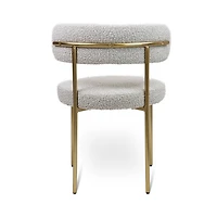 Ronda Boucle Fabric Dining Chair Brushed Brass