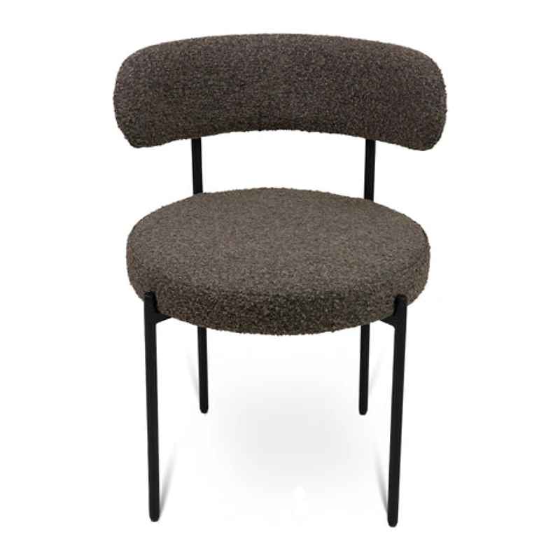 Ronda Dining Chair Boucle Fabric - Dark Brown