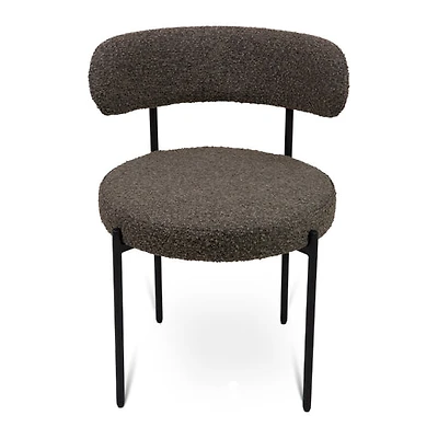 Ronda Dining Chair Boucle Fabric - Dark Brown