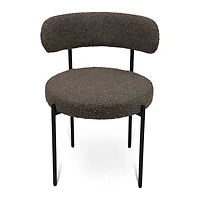 Ronda Dining Chair Boucle Fabric - Dark Brown