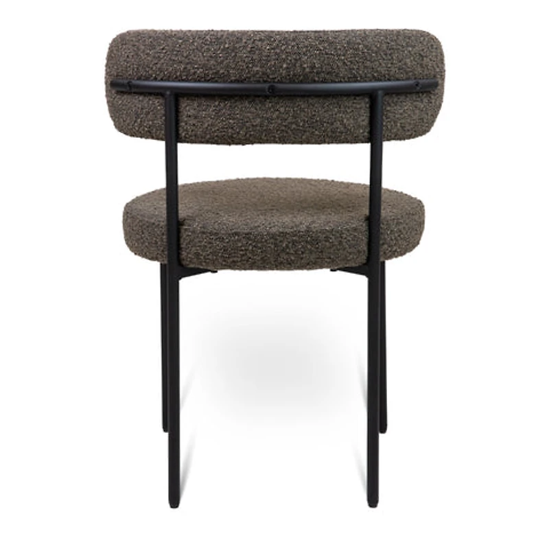 Ronda Dining Chair Boucle Fabric - Dark Brown