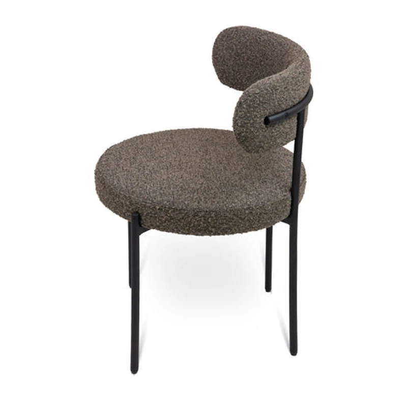Ronda Dining Chair Boucle Fabric - Dark Brown