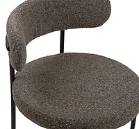 Ronda Dining Chair Boucle Fabric - Dark Brown