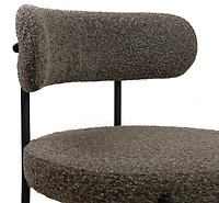 Ronda Dining Chair Boucle Fabric - Dark Brown