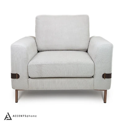 Chandler Corduroy Fabric Chair- Vertical Lines