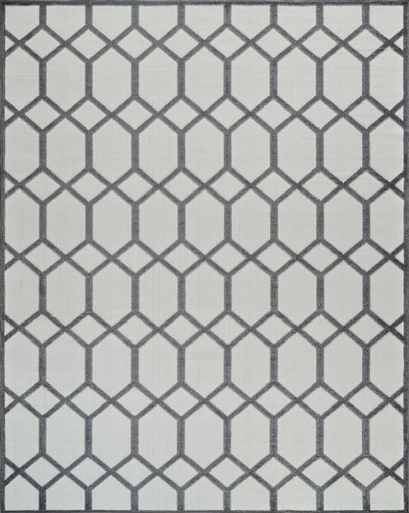 Aspen Grey Geometric Modern Rug