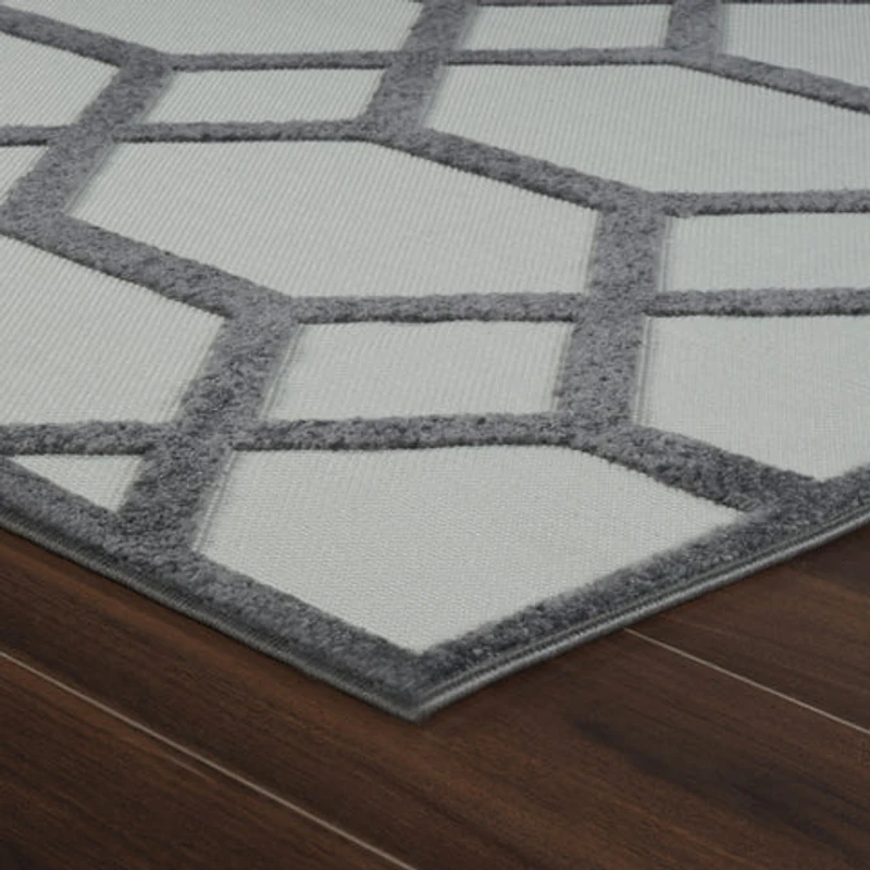 Aspen Grey Geometric Modern Rug