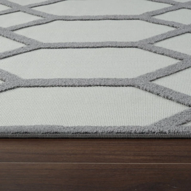 Aspen Grey Geometric Modern Rug