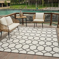 Aspen Grey Geometric Modern Rug