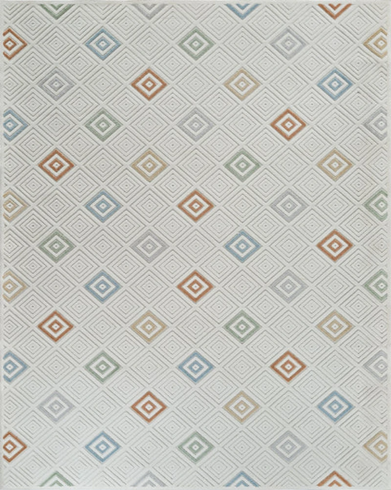 Aspen Cream Geometric Diamond Rug