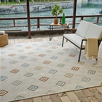 Aspen Cream Geometric Diamond Rug