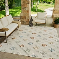 Aspen Cream Geometric Diamond Rug