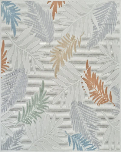 Aspen Cream Tropical Leaf Rug