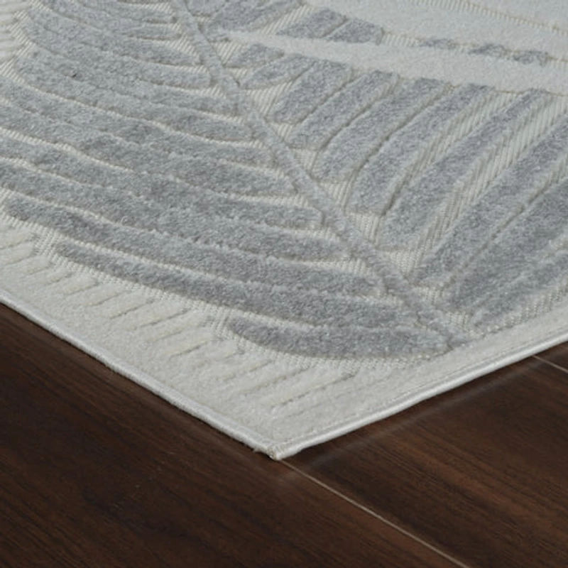 Aspen Cream Tropical Leaf Rug