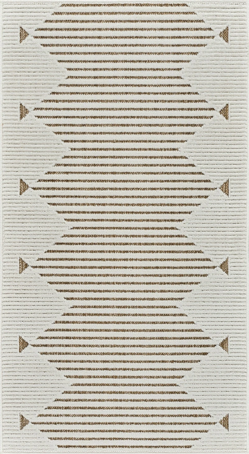 Aurora Beige Tribal Stripe Rug