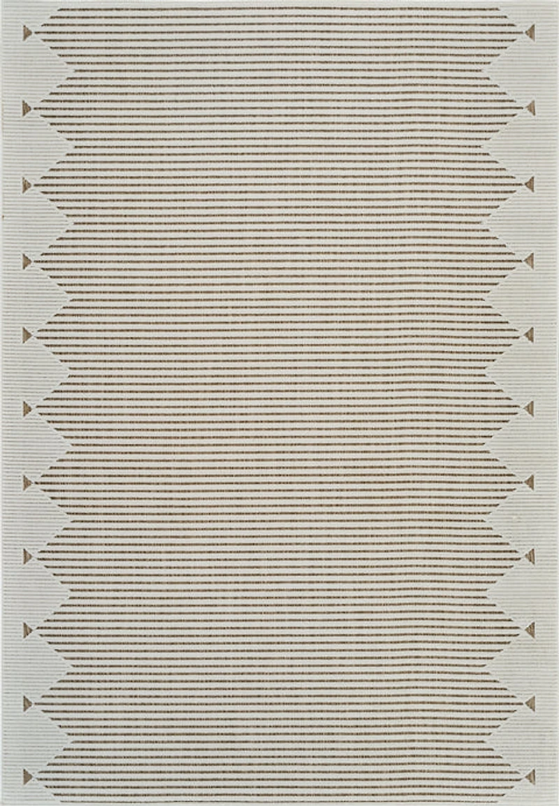 Aurora Beige Tribal Stripe Rug