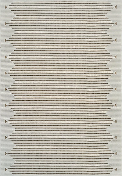 Aurora Beige Tribal Stripe Rug