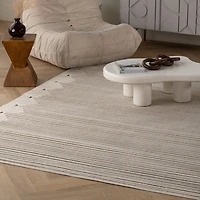 Aurora Beige Tribal Stripe Rug