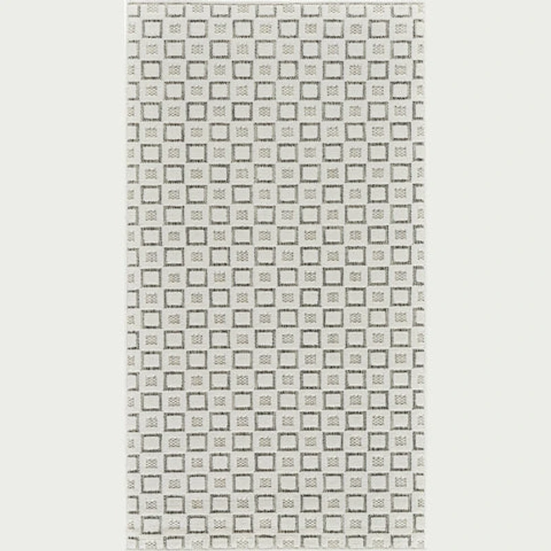 Aurora Cream Modern Rug – Textured Grid Pattern