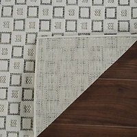 Aurora Cream Modern Rug – Textured Grid Pattern