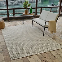 Aurora Cream Modern Rug – Textured Grid Pattern