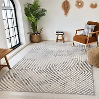 Bali Cream Geometric Area Rug