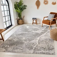 Bali Grey Modern Abstract Area Rug – 5x8