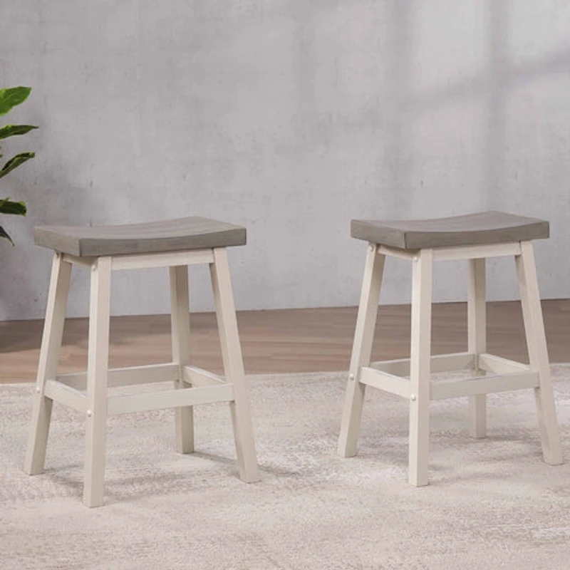 Stilla Solid Wood Saddle Counter Stool