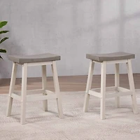 Stilla Solid Wood Saddle Counter Stool