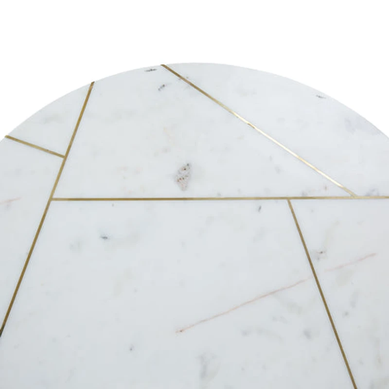 KATYA GOLD ROUND MARBLE COFFEE TABLE WIRE METAL BASE