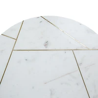 KATYA GOLD ROUND MARBLE COFFEE TABLE WIRE METAL BASE
