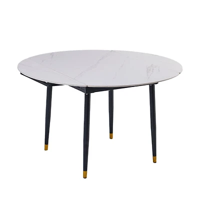 Jess 2.0 Round Extendable Dining Table - White