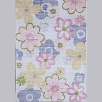 Blush Bloom Daisy Patterned Rug Pink