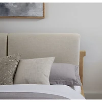 Furano Upholstered Two Cushion Platform Bed Ginger and Natural Line