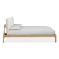 Furano Upholstered Two Cushion Platform Bed Ginger and Natural Line