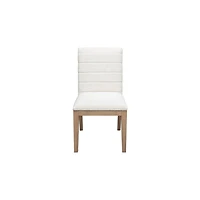 Sumire Solid Wood Dining Chair in Ginger and Natural Linen