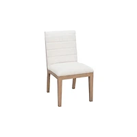 Sumire Solid Wood Dining Chair in Ginger and Natural Linen