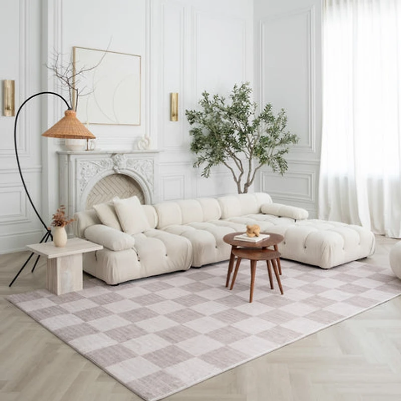 Europa Beige Modern Lines Area Rug