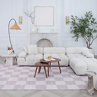 Europa Beige Modern Lines Area Rug