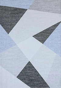 Europa Blue Contemporary Art-Inspired Rug