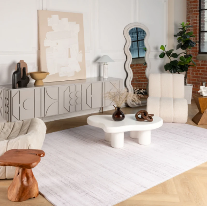 Europa Beige Solid Textured Area Rug – 7' x 10'