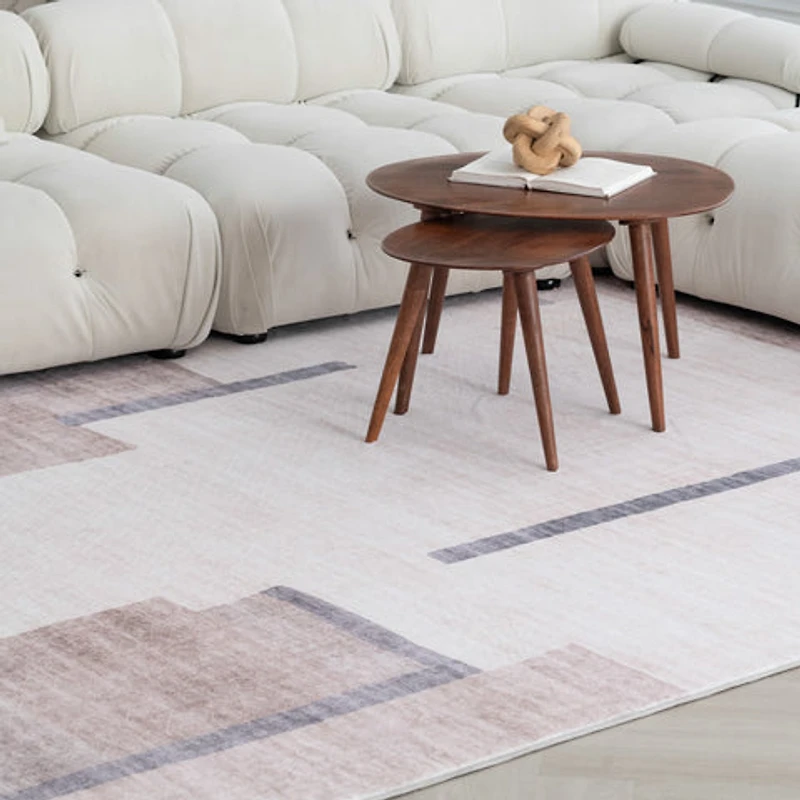 Europa Beige Minimalist Texture Rug