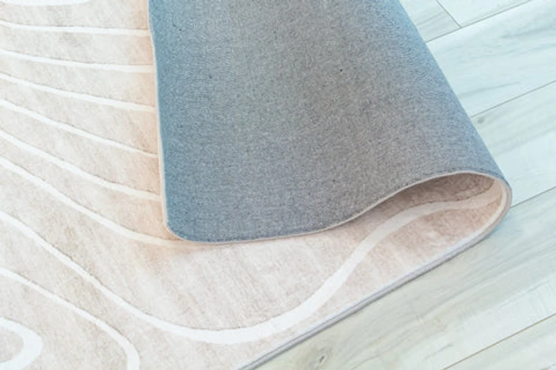Europa Beige Tonal Stripe Area Rug