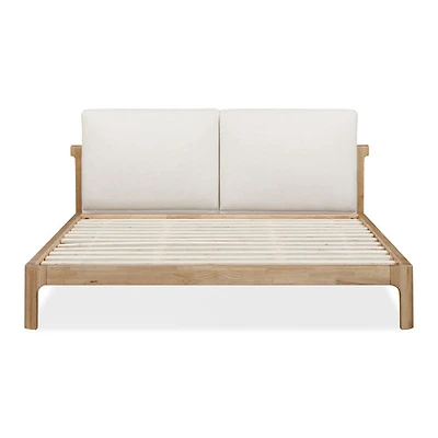 Furano Upholstered Two Cushion Platform Bed Ginger and Natural Line