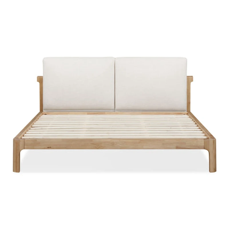 Furano Upholstered Two Cushion Platform Bed Ginger and Natural Line