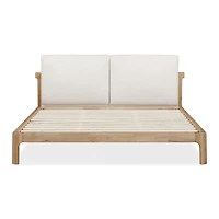 Furano Upholstered Two Cushion Platform Bed Ginger and Natural Line